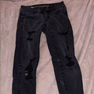 ripped black american eagle jeans